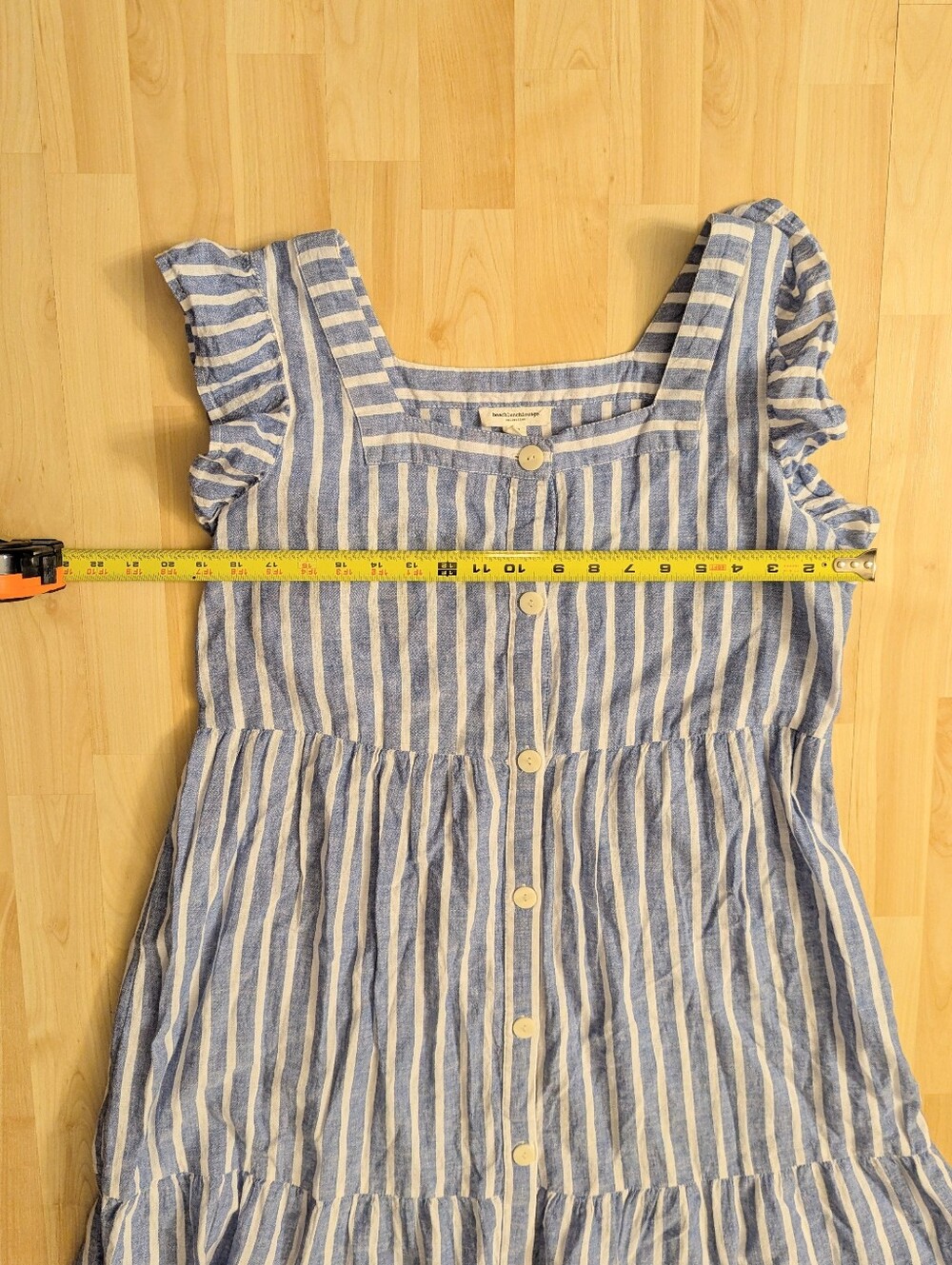 Beach Lunch Lounge Blue and White Striped Button-Front Dress Size Large - Picture 4 of 7